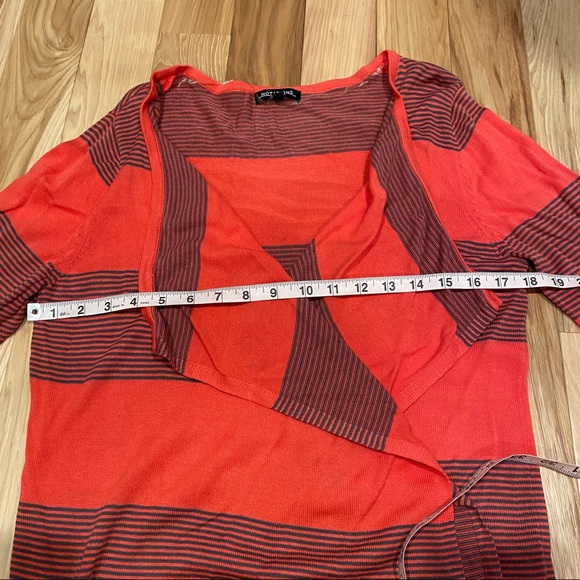 Notations Orange and army green draped cardigan - Picture 8 of 9